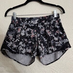 lululemon athletica Black Floral Athletic Shorts Size 6